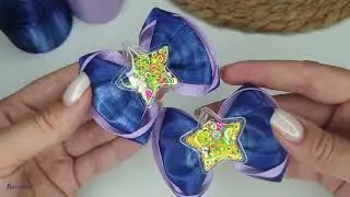 Bow with a silicone star / Kokardka z gwiazdą / Бантик із силіконовою зіркою / Звезда