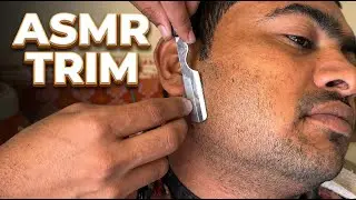 ASMR | The Vintage Barber Shop Experience ✂️ Beard Trim & Straight Razor Shave Scissor Sounds,