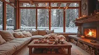 Morning Snow Cabin Jazz ❄️ Smooth Winter Jazz Music for Cozy Cabins, Fireplace Calm & Focus