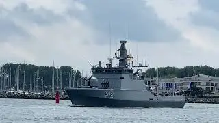 Patrouillenschiff Dzūkas (P 12) verl&auml;sst den Rostocker Hafen am 5.6.2025 #BALTOPS
