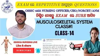 OSSSC 4433 NURSING OFFICER/CHO/AIIMS NORCET-10/ANM, MUSCULOSKELETAL SYSTEM CLASSES#1