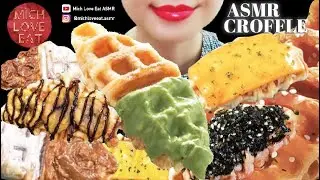 ASMR Mukbang Croffle Matcha,Lotus Biscoff,Banana Nutella,Nori,Cheese, Sausage @michloveeatasmr