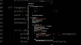 Coding hangman.  #coding  #python #programming