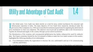 1.4 Utility and Advantage of Cost Audit