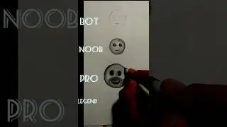Bot vs noob vs pro vs legend emoji drawing in 13 sec ! #shortsfeed #trending #tiktok