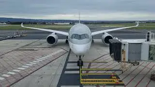 Qatar Airways Airbus A350-941 taxiing to gate at Adelaide airport with @AdelaideAviationOfficial