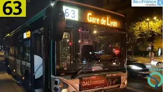 🚍(RATP) - BUS 63 : Trajet de Gare de Lyon ➡️ Porte de la Muette. Citelis 12 (8681)