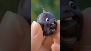 Why is this grape making such a face? 😲🍇 Viral Cute Grape