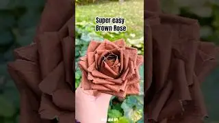 How to make rose |super aesthetic rose | flower making with paper | making brown rose #shorts #craft
