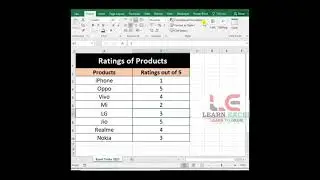 Show Ratings Icon in excel #shorts  smart trick in excel #shorts #youtubeshorts #exceltricks