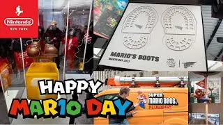 MAR10 Day 2023 At Nintendo Store NYC! Limited Surprise Giveaway! Mario&rsquo;s Boots Reveal + Plumbing Van