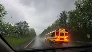 Cloudy Country Drive ASMR | Peaceful Roads, No Talking (Storm moment)