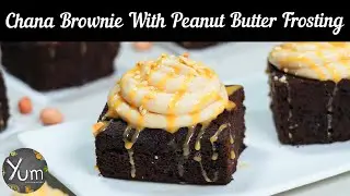 Chana Brownie With Peanut Butter Frosting