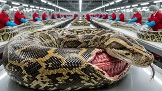 Inside Python Skin Factory: Deadly Snakes to Luxury Bags (Full Process)