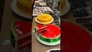 ▶Watermelon cake cutting unlimited cakes eating #shorts #dessert #ytshorts #foodysakib
