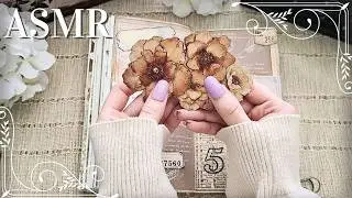 ASMR Decorating a Vintage Journal - Travel the World Spread 🌎