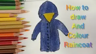 Raincoat easy drawing | how to draw and colour a raincoat | #raincoat #drawingtutorial #drawing 