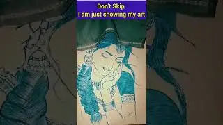 ✨ Radha Rani Pen Sketch | Divine Beauty in Every Line | Spiritual Art #shorts  🎨