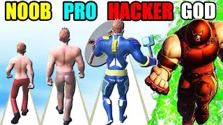 NOOB vs PRO vs HACKER vs GOD in Heroic Run 3D