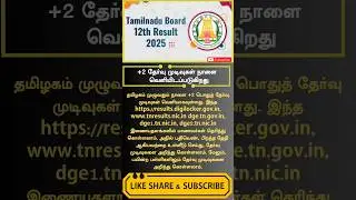 TN HSE +2 Results 2025 Date, Time: Plus two marksheets on May 8 at tnresults.nic.in