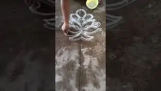 Easy double stroke rangoli design 🪷🪷 #nagasrangolikolam
