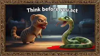 Think before you act | mongoose vs Snake story for kids 🐍🐵