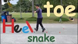 Heel toe snake (freestyle slalom skate)