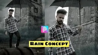 Rain Under Moonlight with Umbrella | PicsArt Photo Editing Concept | Lightroom Mobile | Xafar Studio
