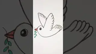 Easy drawing/check mark drawing/bird/pigeon