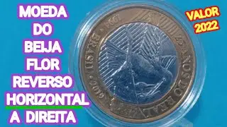 MOEDA DO BEIJA FLOR REVERSO HORIZONTAL A DIREITA - QUANTO VALE - VALOR 2022