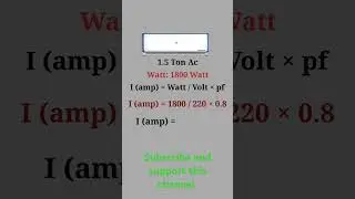 1.5 TR Split AC Electrical Load Calculation!! HVAC R -PHARMA!!