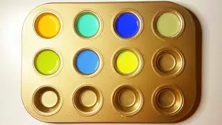 How to Make 9 Unique Colors With Yellow Orange 🍊Blue and Turquoise! Satisfying Paint Mixing Magic💫