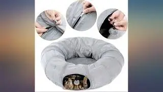 PAWZ Road Cat Tunnel Bed with Central Mat and Peek Hole Cat Bed with Cat Toy review