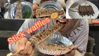 Waffles in stick|#foodblogger#trending#streetfood#honestreview#explore#mumbai#youtube#subscribe#food