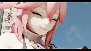 [MMD Giantess] Giantess Growt Ecchi Yae Miko plays with a little boy