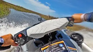 Riding JET SKI on a water rally course (High Speed Rally Course)