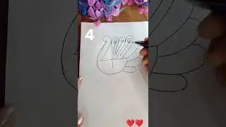 how to make peacock 🦚 using 4 in 22sec || #basicart #creative #latest #trending #unique #shorts