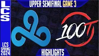C9 vs 100 Highlights Game 3 | LCS Spring 2024 Playoffs Upper Semi-final | Cloud9 vs 100 Thieves G3