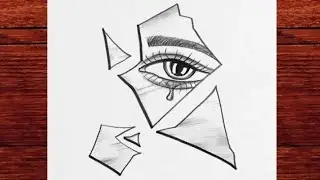 Broken Glass And Eyes Drawing Easy Tutorial Step By Step || Easy Drawing For Beginners