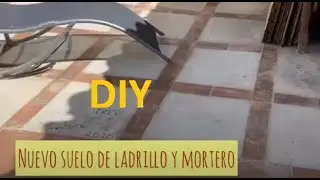 DIY. Como hacer suelo con cemento mix y ladrillos. concrete & brick floor. patio project. timelapse