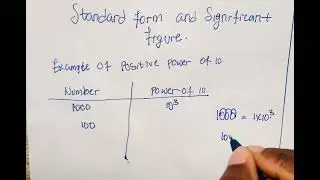 Standard form and Significant figure part 1