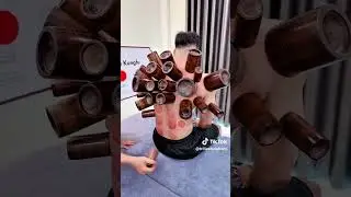 Bamboo cupping massage ASMR for this man #shorts #wellness #health