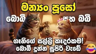 මන්‍යං පූසෝ|ගෑනිගේ සල්ලි කෑදරකම! බොබී දුන්න සුපිරි වැඩේ |සිංහල කාටුන් |Sinhala Cartoon, kathandara