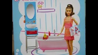 BARBIE BATHROOM SET Unboxing and Review! Fun With Toys
