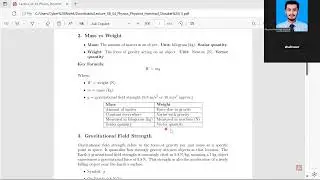 S4 Physics&mdash;Lecture 8: Mass, Weight, and Gravitational Force || Physicist Hammad Shaukat