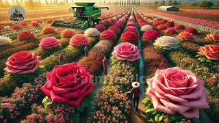 Discover the Secrets of Beautiful Rose Harvesting for Essential Oil! | Farming Documentary