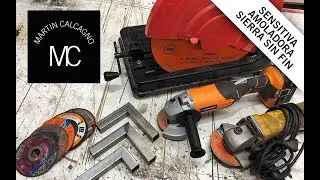 Como cortar caños en 45º con amoladora, sierra sensitiva y sierra sin fin!