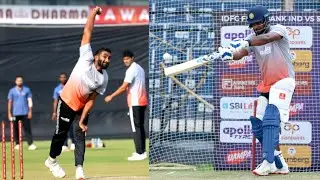 Sanju Samson facing Jasprit Bumrah's Fastest bowling during nets practice session in Dharamshala 