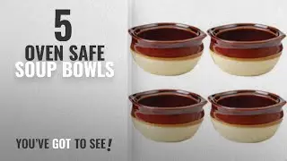 Best Oven Safe Soup Bowls [2018]: Porcelain Ceramic Onion Soup Crock Bowl, Small 10 Ounce, Set of 4,