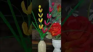 flowers bunch making from peanut shells #peanut shell craft